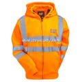 Hi Vis Orange Reflective Full-Zip Lined Sweatshirt